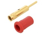 Conector Banană 4mm 25A Roșu Aurit Panou
