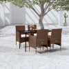 VidaXL Set de servit masa pentru grădină, 5 piese, maro și negru 3099325