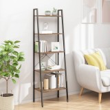 vidaXL Raft vertical cu 5 niveluri, maro &icirc;nchis și negru, 56x35x174 cm
