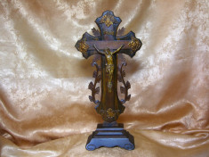 Crucifix lemn alama sec 19, Baroc Victorian, colectie, vintage foto