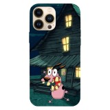 Husa compatibila cu Apple iPhone 13 Pro model Courage the cowardly dog night run, Silicon, TPU, Viceversa, Transparent, Carcasa