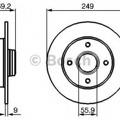 Disc frana PEUGEOT 208 caroserie (US) (2012 - 2016) BOSCH 0 986 479 255