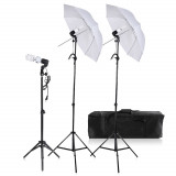 Cumpara ieftin Set de iluminare studio 2 umbrele + trepiezi + accesorii Andoer
