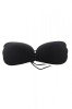 BRA135-1 Sutien invizibil cu cupe autoadezive si model pe lateral, negru, Push Up, c