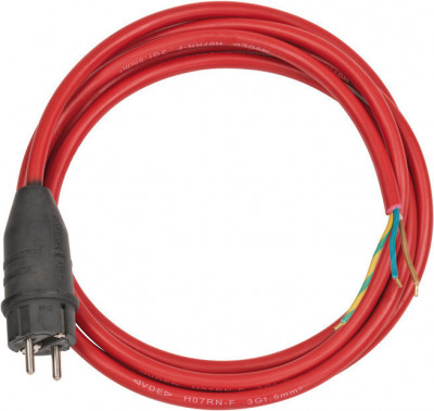 Cablu electric 3m H05RR-F3G1,5 rosu cu stecher turnată DE/BE B1160490 Brennenstuhl foto
