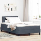 Cumpara ieftin Pat cu arcuri cu headboard Gri inchis 120 x 200 cm Catifea