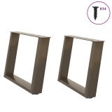 vidaXL Picioare pentru masă de cafea &icirc;n formă de U, 2 buc., oțel natural, 70x(42-43) cm 4012775