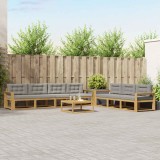 vidaXL Set de canapele de exterior cu pernă 7 pcs Alb și gri deschis 3386170