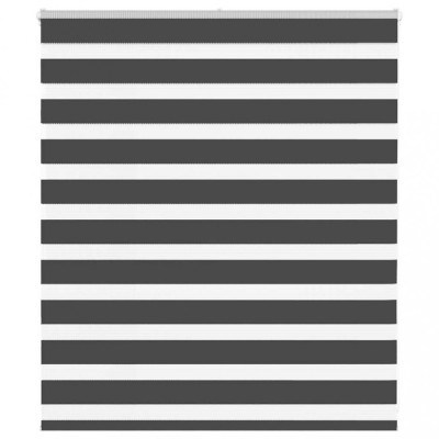 Jaluzea tip zebra neagră lățime țesătură 125,9 cm poliester foto