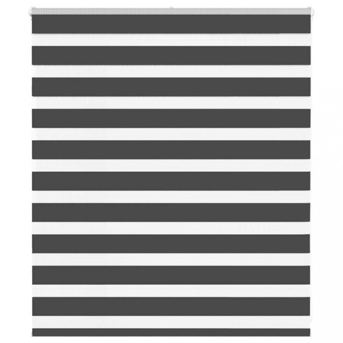 Jaluzea tip zebra neagră lățime țesătură 125,9 cm poliester