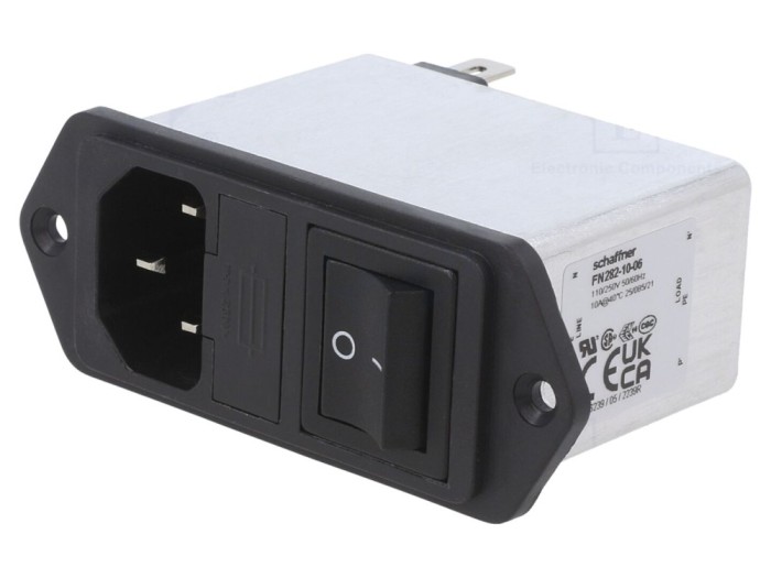 Conector AC C14 10A 250VAC