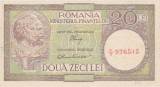 Bancnota Romania 20 Lei: 1947, 1948, 1950, Luca Rubicec, Filigran RPR Rasturnat