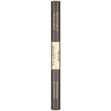 Clarins Brow Duo set pentru aranjarea spr&acirc;ncenelor pentru fixare și formă culoare 05 - Dark Brown 2,8 g