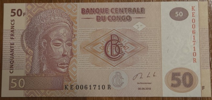 50 francs 2013, Congo, UNC