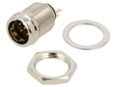 Conector XLR mini tată 5 pini aurit foto