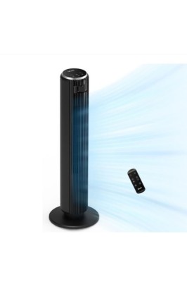 Ventilator turn USB, 33 cm, 2 niveluri de viteză, oscilație, silențios, portabil, negru foto