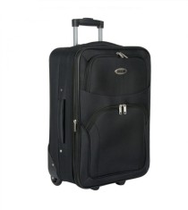 Troler 2 roti, de calatorie, Dimensiuni 38x22.5x54.5 cm, Negru, 35 l