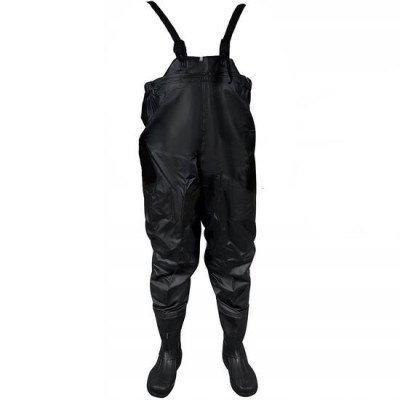 Pantaloni, cu pieptar, salopeta, pentru pescuit, cu bretele ajustabile, cizme, marimea 44, negru, Malatec GartenVIP DiyLine foto