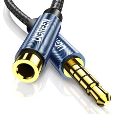 Cablu extindere UGREEN AV118 AUX, mini jack 3.5 mm(T)-mini jack 3.5 mm(M), 1.5m, Albastru