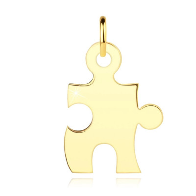 Pandantiv din aur de 14K &amp;ndash; o piesă de puzzle cu decupaje și conexiuni de legătură foto