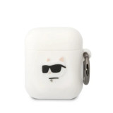 Cumpara ieftin Husa Karl Lagerfeld 3D Choupette Head pentru Airpods 1/2 White