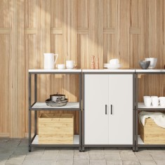 vidaXL Set de depozitare pentru bucătărie 2 pcs Alb 120 x 50 x 92 cm