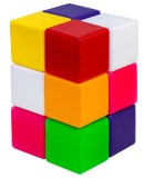 Cuburi Mari Constructie Plastic Non-toxic Copii - 12 Bucati, 8x8 cm, Joc Educativ, Varsta 1-3 ani, Multicolor, Fabricat in Ucraina
