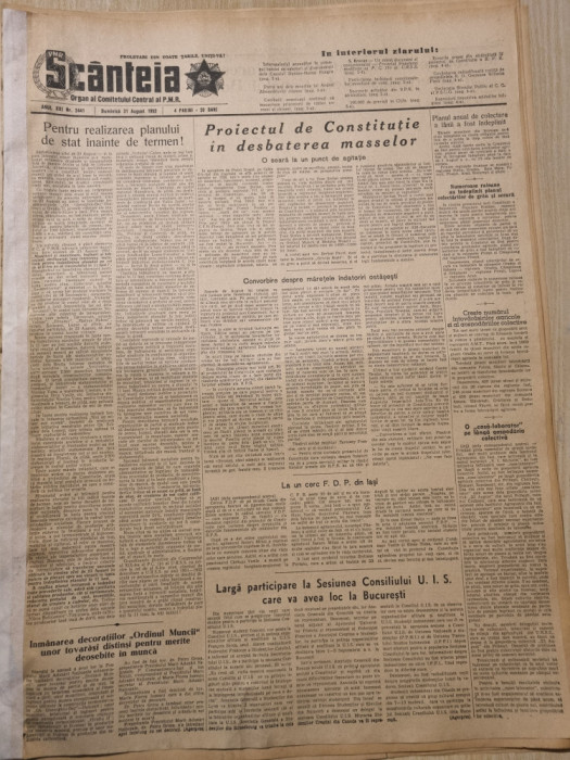 scanteia 31 august 1952-banda de sabotori de la canalul dunare marea neagra