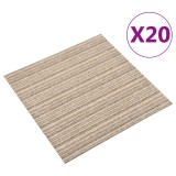 vidaXL Plăci de pardoseală, 20 buc., bej cu dungi, 50 x 50 cm, 5 m&sup2;
