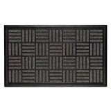 Covoras usa intrare, model in relief, din cauciuc si mocheta, 75x45 cm, negru cu gri, ConceptSeller
