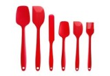 Set 6 ustensile de bucătărie, silicon, rezistente la caldură, roșu, Oem