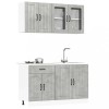 Gossi set dulapuri de bucatarie 4 piese &bdquo;kalmar&rdquo; gri beton lemn