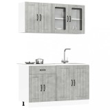 Cumpara ieftin Set dulapuri de bucătărie 4 piese &bdquo;Kalmar&rdquo; gri beton Lemn