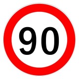 Autocolant limitator viteza 90km/h - &Oslash;13cm Garage AutoRide
