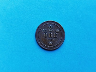 2 Ore 1891 Suedia-mai Rar-- foto