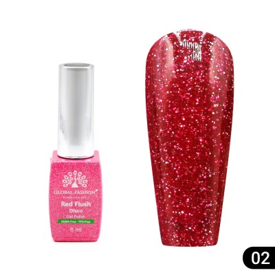 Ojă semipermanentă Red Flush Disco 8 ml, 02 foto