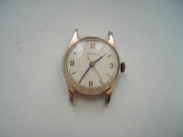 Ceas mecanic sovietic Pobeda 15 rubine, defect, cheita blocata