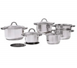 Set oale 13 piese Berry, Ambition, 48x27x23.5 cm, inox/sticla, argintiu