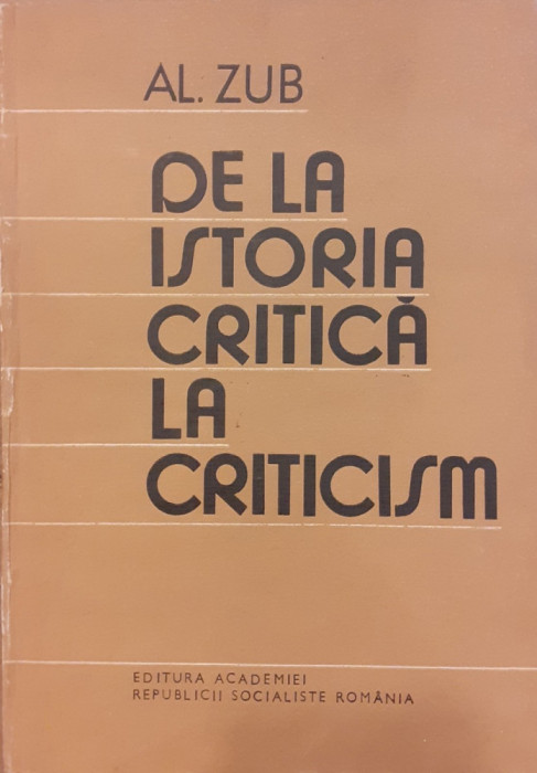 De la istoria critica la criticism