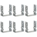 vidaXL Ancore de gard, 6 buc., argintiu, 14x6x15 cm, oțel galvanizat