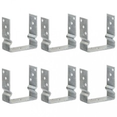 vidaXL Ancore de gard, 6 buc., argintiu, 14x6x15 cm, oțel galvanizat