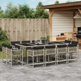vidaXL Set mobilier de grădină cu perne 13 piese gri deschis poliratan