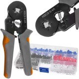 Cumpara ieftin Cleste sertizare + 500 de bucati terminale pentru conductori 0.25 - 10 mm2, gri portocaliu