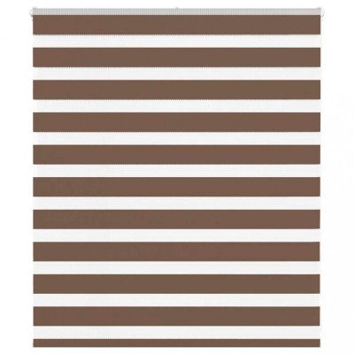 Jaluzea tip zebra maro lățime țesătură 125,9 cm poliester foto
