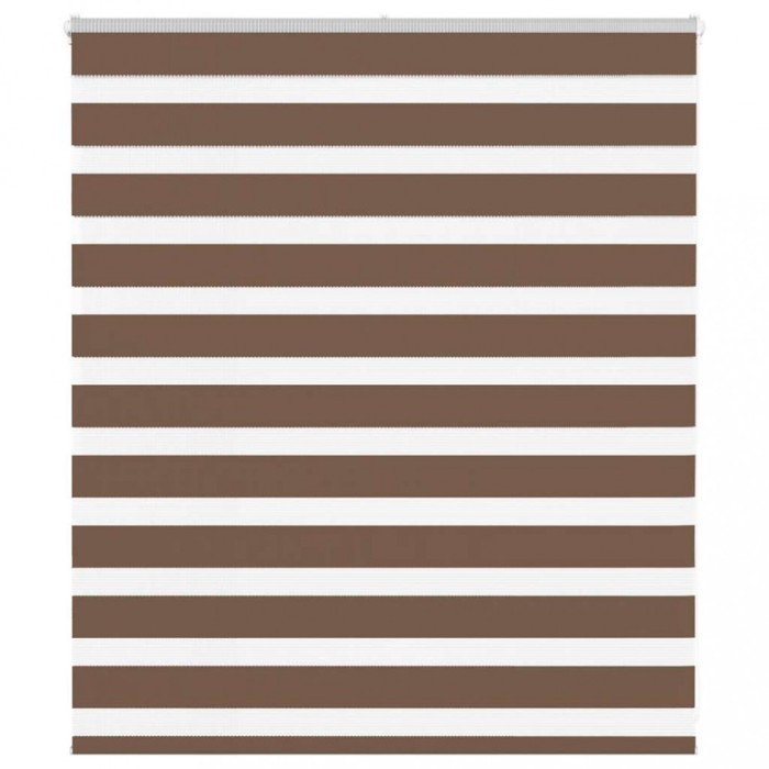 Jaluzea tip zebra maro lățime țesătură 125,9 cm poliester
