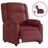 Cumpara ieftin Fotoliu rabatabil electric, rosu vin, piele ecologica