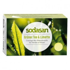 Sapun crema bio ceai verde si lime 100g Sodasan foto