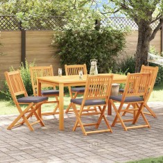 vidaXL Scaun pliant 6 pcs Gri 49 x 57.5 x 92cm Lemn masiv de acacia 3329126