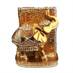 Statueta in forma de elefant cu suport pentru pixuri, Auriu, 10 cm, 842H