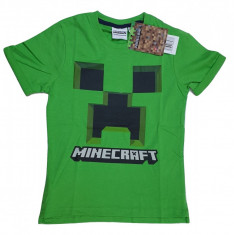 Tricou Minecraft ORIGINAL Creeper LOGO 9-10 ani + Bratara CADOU !! foto